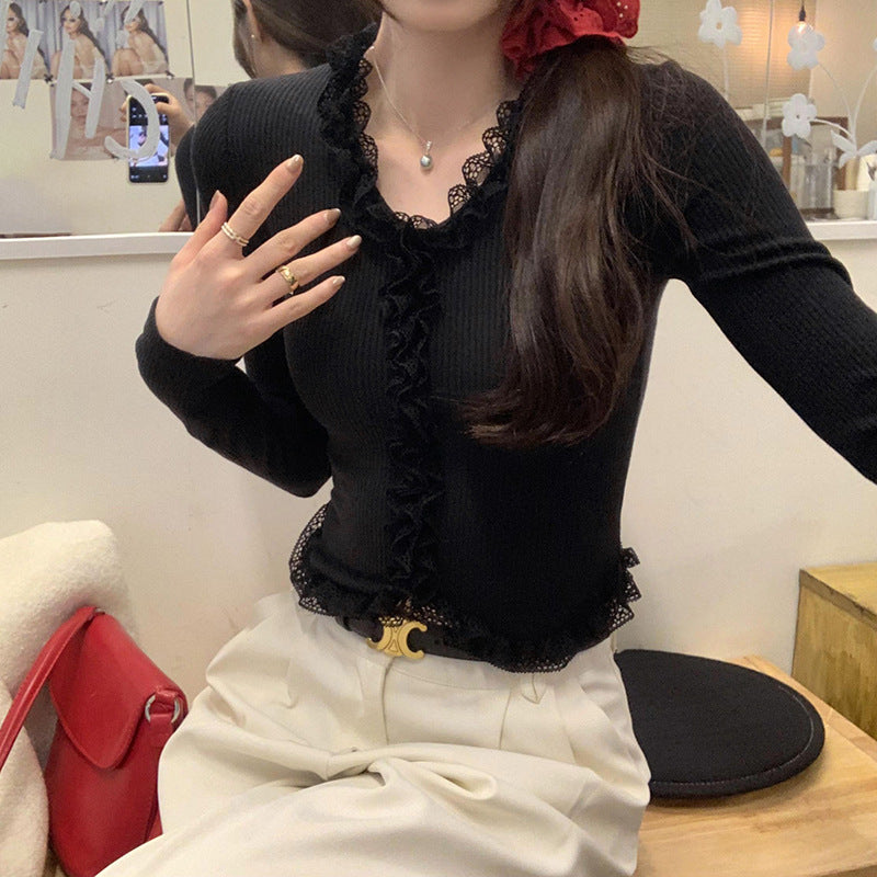 Lace Style Slim Body Shirt