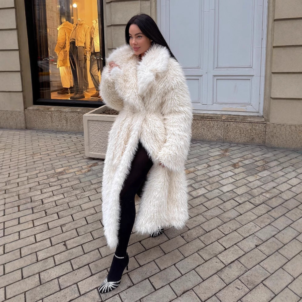 Overknee Thickened Long Fur Coat