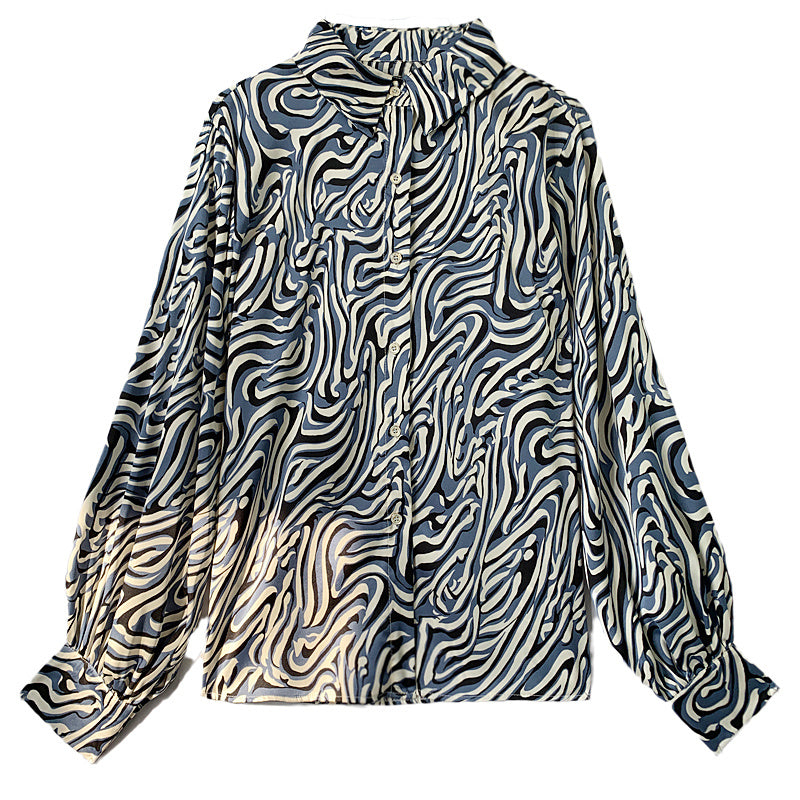 Lantern Sleeve Blouse Foreign Style Chiffon Shirt