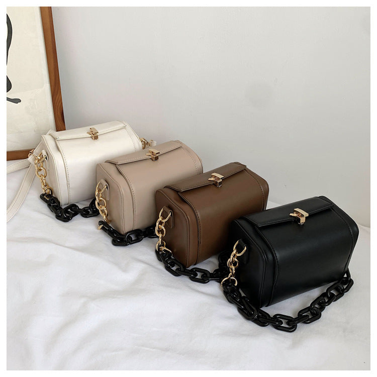 Square shape PU Leather Vintage Shoulder Tote Bag