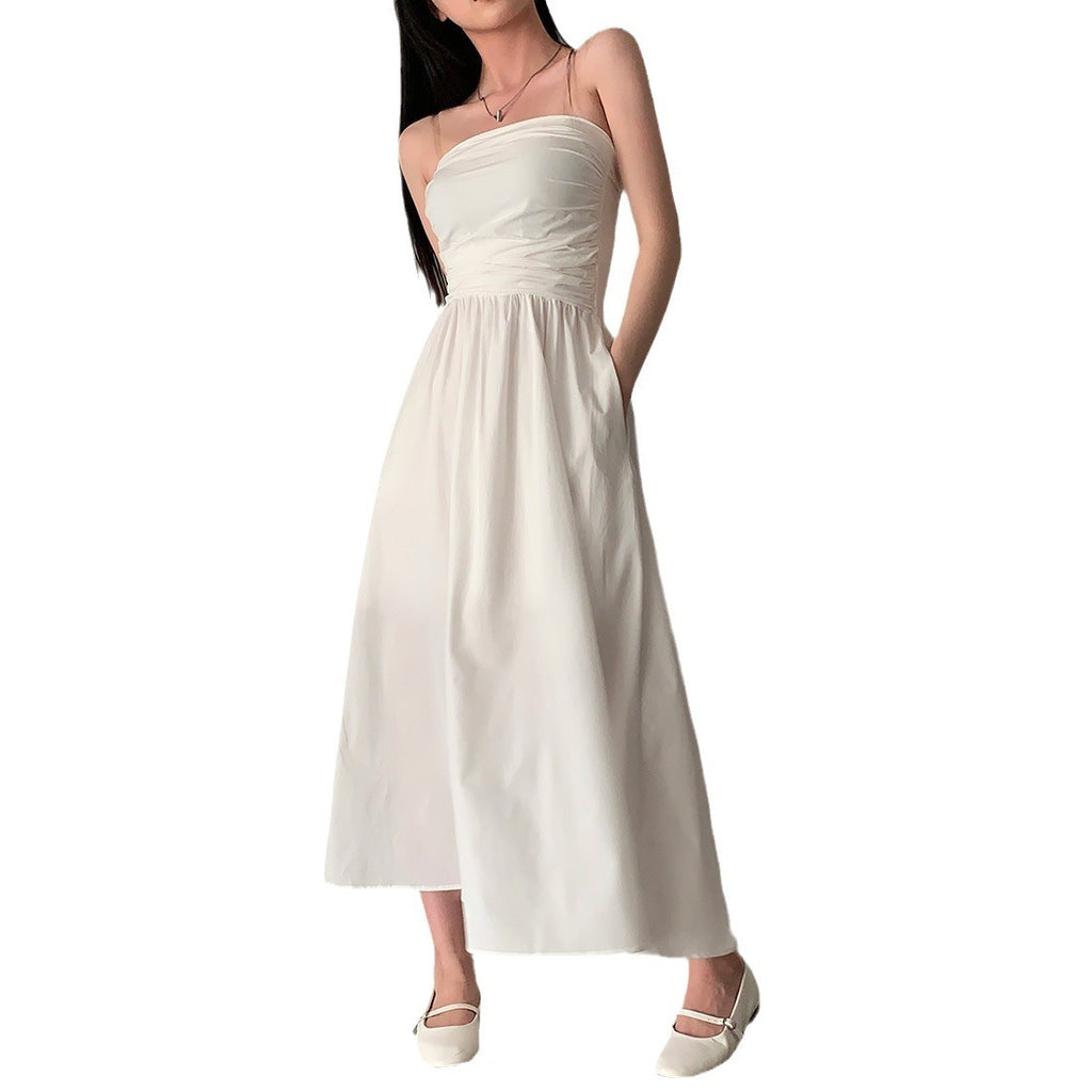 Tube Top Women's Slimming Vacation Long Dress