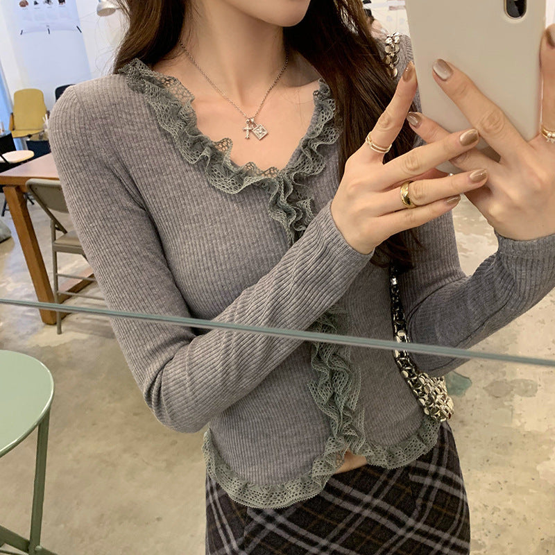 Lace Style Slim Body Shirt