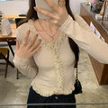 Lace Style Slim Body Shirt