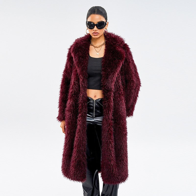 Overknee Thickened Long Fur Coat