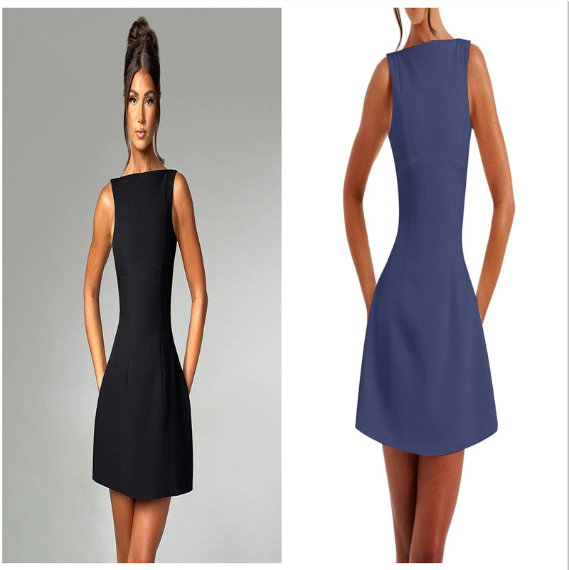 Slim-fitting Backless & Sleeveless dress