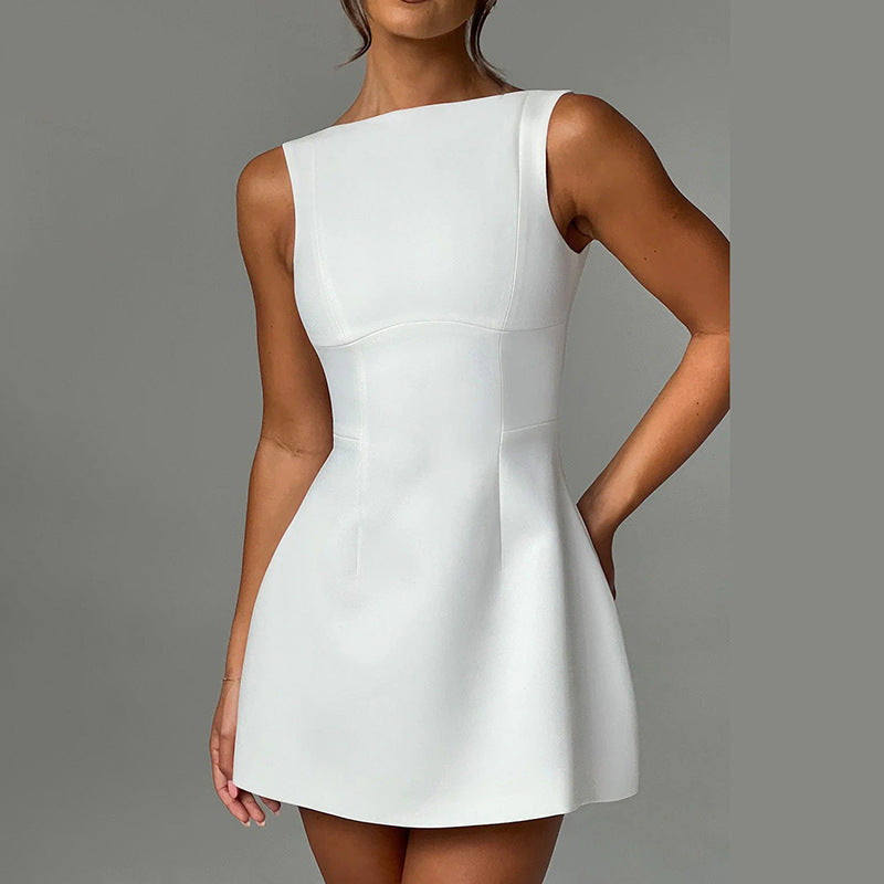 Slim-fitting Backless & Sleeveless dress