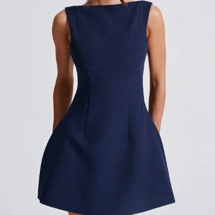Slim-fitting Backless & Sleeveless dress