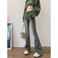 High Waist Slightly Flared Retro Stretch Jeans