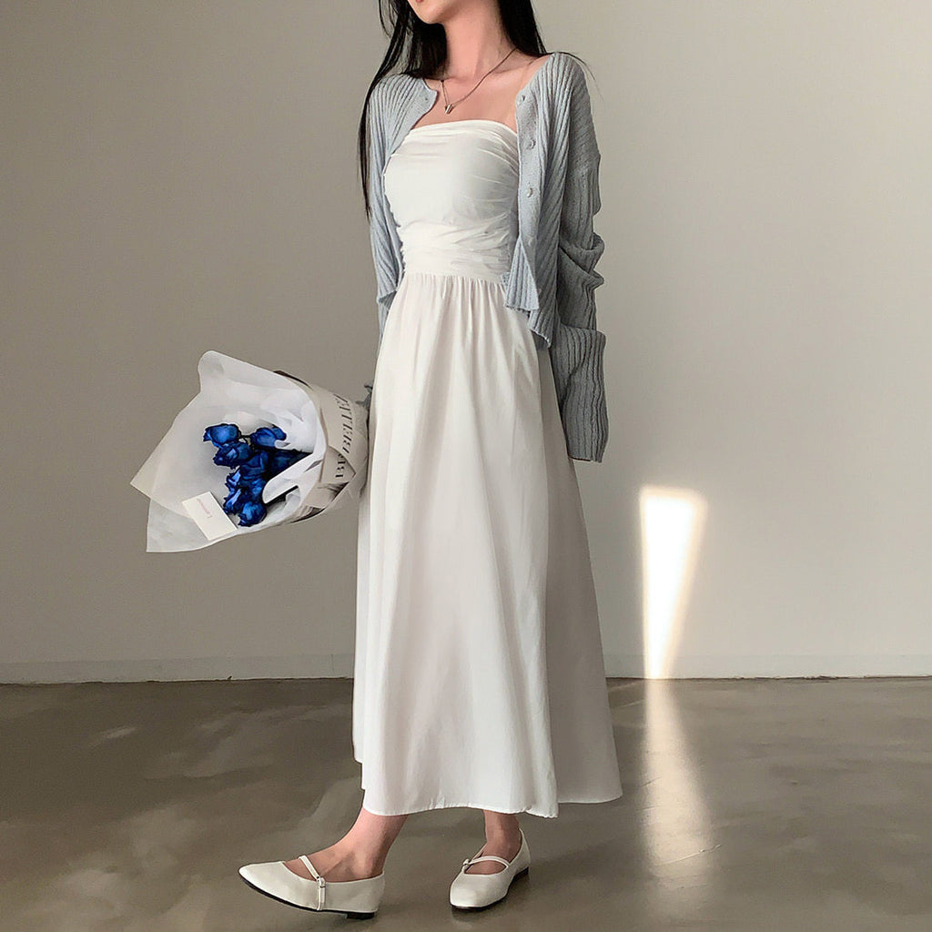 Tube Top Women's Slimming Vacation Long Dress