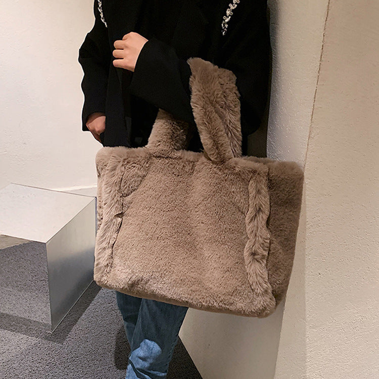 Winter Bags Chain Plush Totes Handbag