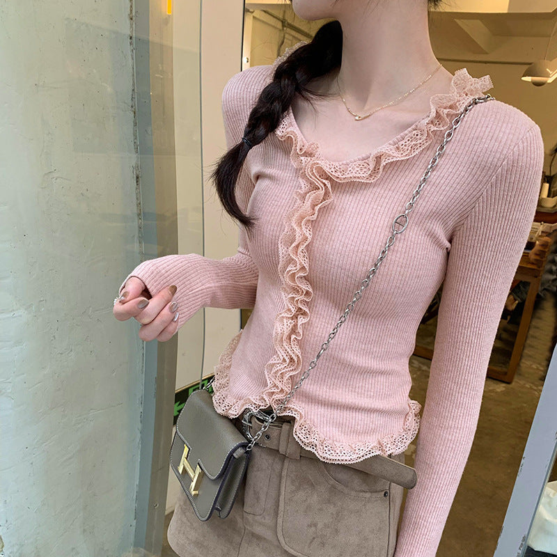 Lace Style Slim Body Shirt