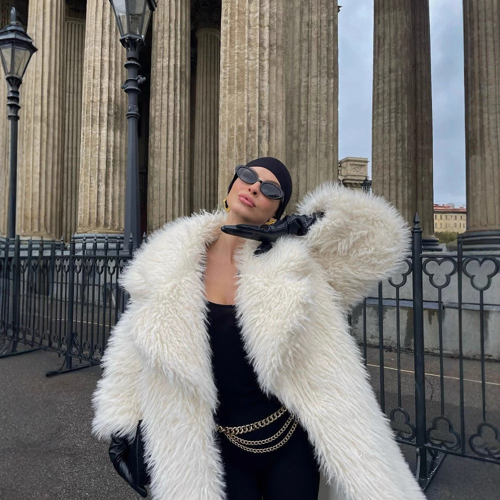 Overknee Thickened Long Fur Coat