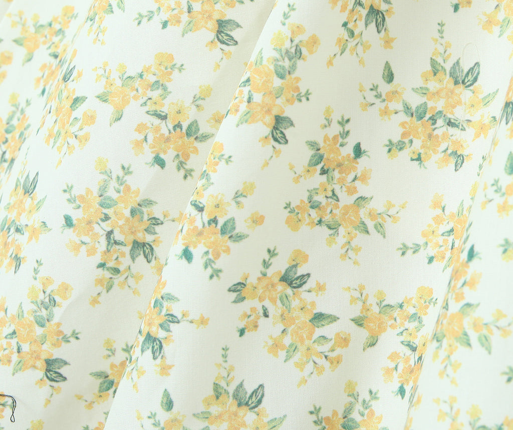 French Hepburn Style V-neck Halter Floral Sleeveless Dress